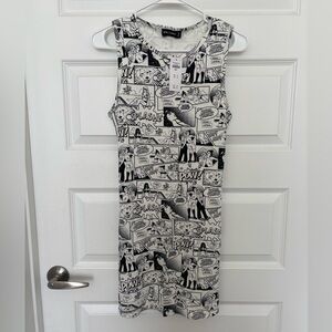Comic Print Sleeveless Dress